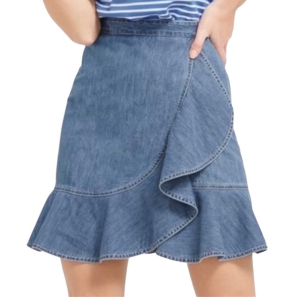 Draper James Faux Wrap Skirt Dark Wash NWT Size 4